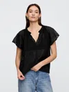 Gap Factory Relaxed Splitneck Top In Black