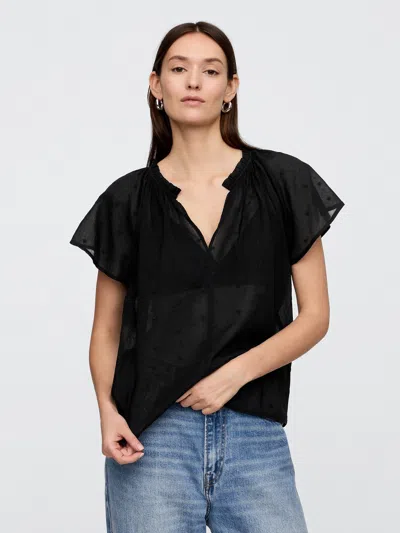 Gap Factory Relaxed Splitneck Top In Black