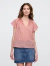 Gap Factory Relaxed Splitneck Top In Pink