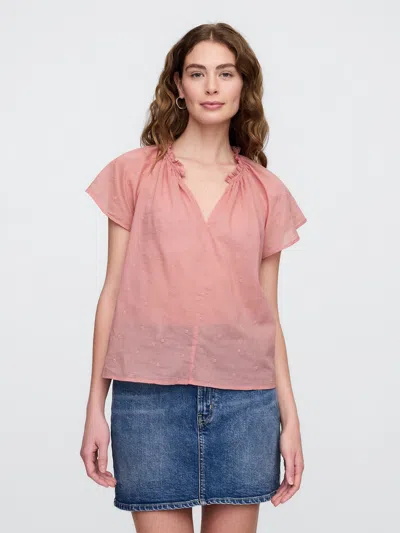 Gap Factory Relaxed Splitneck Top In Pink