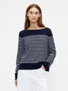 Gap Factory Relaxed Stripe Boatneck Sweater In Blue