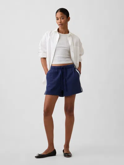 Gap Factory Relaxed Stripe French Terry Shorts In Blue