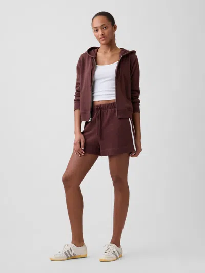 Gap Factory Relaxed Stripe French Terry Shorts In Brown