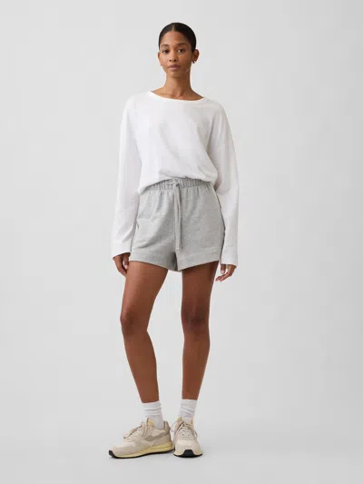 Gap Factory Relaxed Stripe French Terry Shorts In Gray