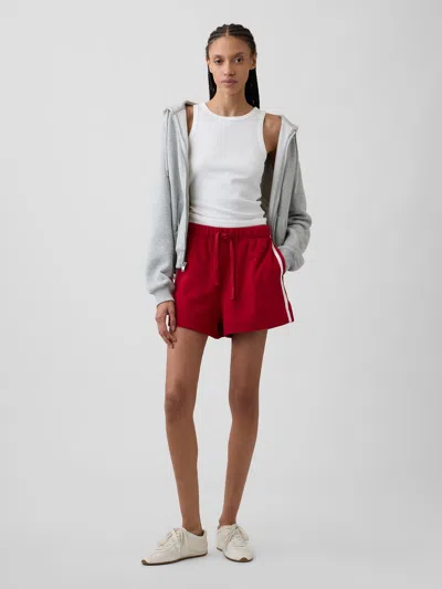 Gap Factory Relaxed Stripe French Terry Shorts In Red