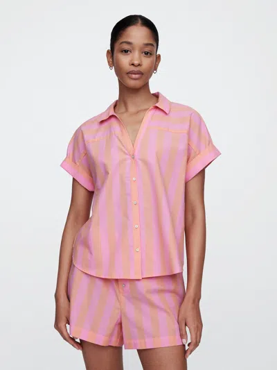Gap Factory Relaxed Stripe Poplin Pj Shirt In Multi