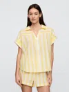 Gap Factory Relaxed Stripe Poplin Pj Shirt In Yellow