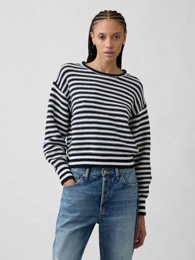 Gap Factory Relaxed Stripe Rollneck Sweater In Blue