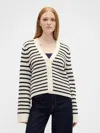 Gap Factory Relaxed Waffle-knit Cardigan In Blue