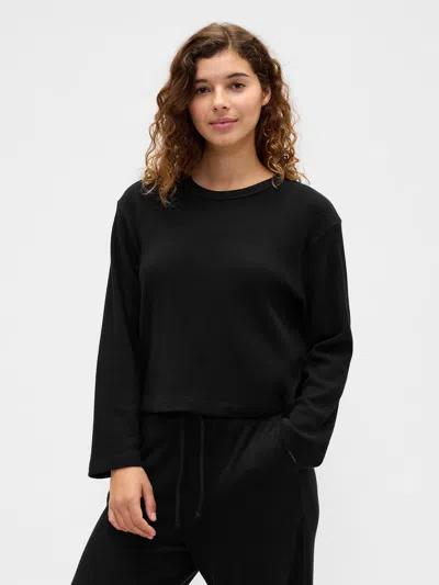 Gap Factory Relaxed Waffle-knit Pj T-shirt In Black