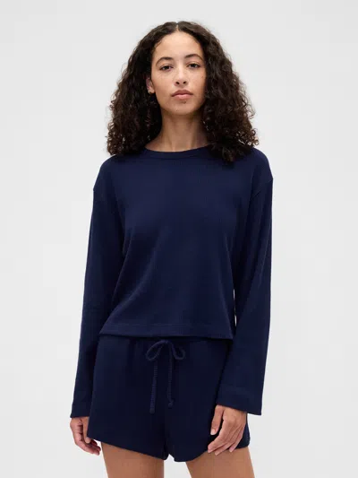 Gap Factory Relaxed Waffle-knit Pj T-shirt In Blue