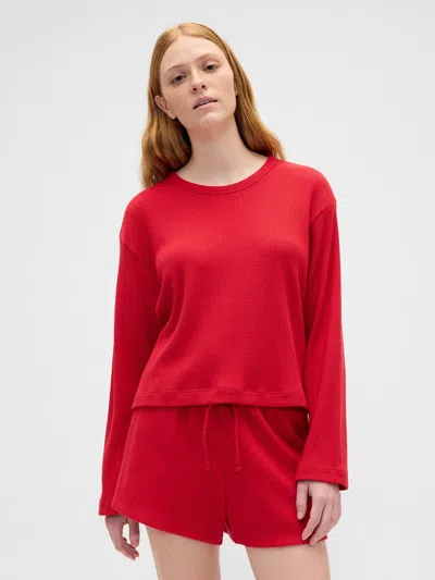 Gap Factory Relaxed Waffle-knit Pj T-shirt In Red