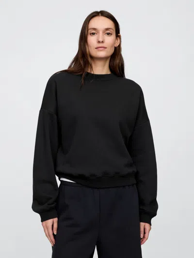 Gap Factory Relaxed Wedge Crewneck Sweatshirt In Black
