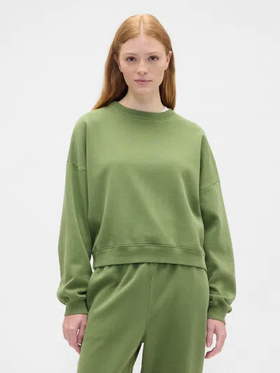 Gap Factory Relaxed Wedge Crewneck Sweatshirt In Green
