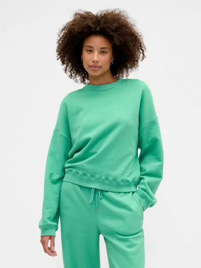 Gap Factory Relaxed Wedge Crewneck Sweatshirt In Green