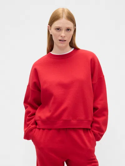 Gap Factory Relaxed Wedge Crewneck Sweatshirt In Red