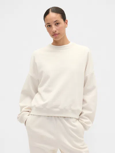 Gap Factory Relaxed Wedge Crewneck Sweatshirt In White