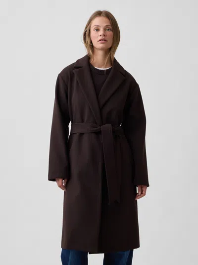 Gap Factory Relaxed Wrap Topcoat In Terra Brown