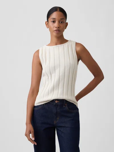 Gap Factory Ribbed Boatneck Sweater Top In Chino