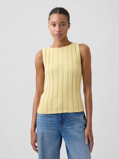 Gap Factory Ribbed Boatneck Sweater Top In New Chamois Yellow