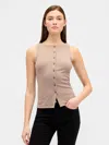 Gap Factory Ribbed Boatneck Vest In Brown