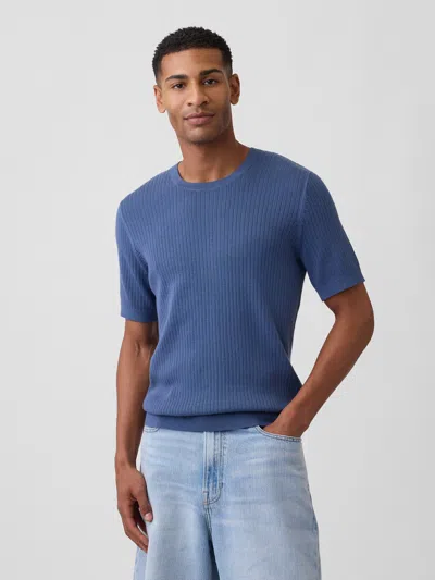 Gap Factory Ribbed Crewneck Sweater T-shirt In Blue