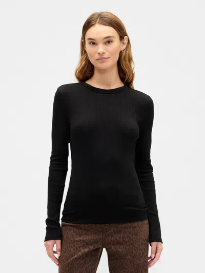 Gap Factory Ribbed Crewneck T-shirt In Black