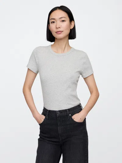 Gap Factory Ribbed Crewneck T-shirt In Gray