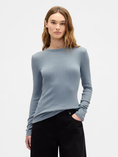 Gap Factory Ribbed Crewneck T-shirt In Gray