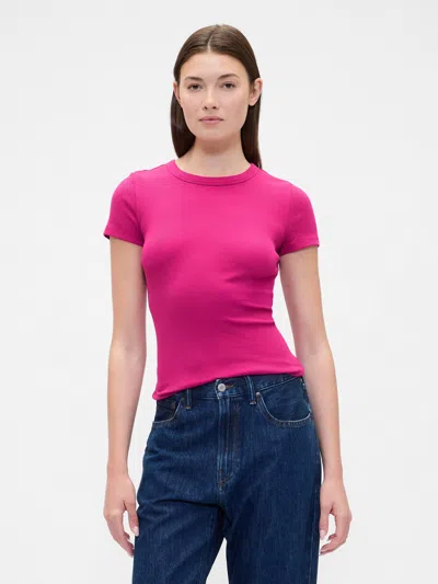 Gap Factory Ribbed Crewneck T-shirt In Pink