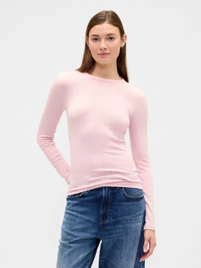 Gap Factory Ribbed Crewneck T-shirt In Pink