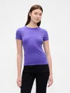 Gap Factory Ribbed Crewneck T-shirt In Purple