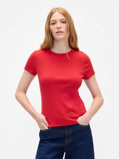 Gap Factory Ribbed Crewneck T-shirt In Red