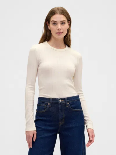 Gap Factory Ribbed Crewneck T-shirt In White