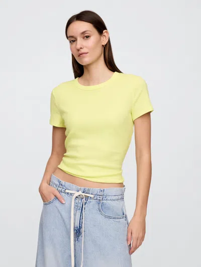 Gap Factory Ribbed Crewneck T-shirt In Yellow