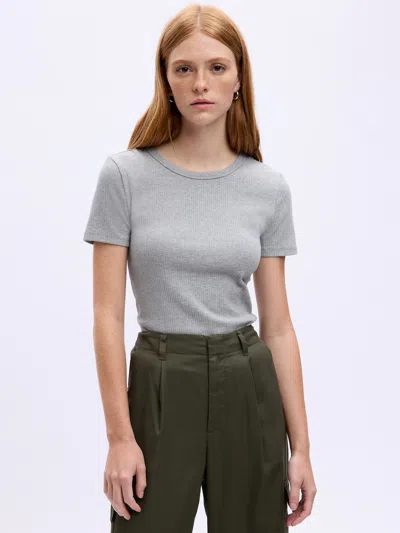 Gap Factory Ribbed Crewneck T-shirt In Gray