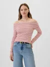 Gap Factory Ribbed Foldover Top In Red