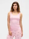 Gap Factory Ribbed Gap Nap Logo Tank Top In Pink