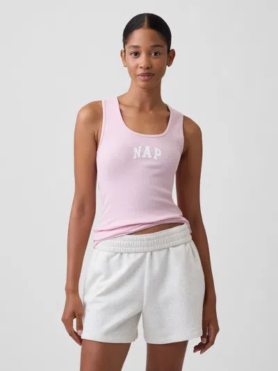 Gap Factory Ribbed Graphic Tank Top In Pure Pink