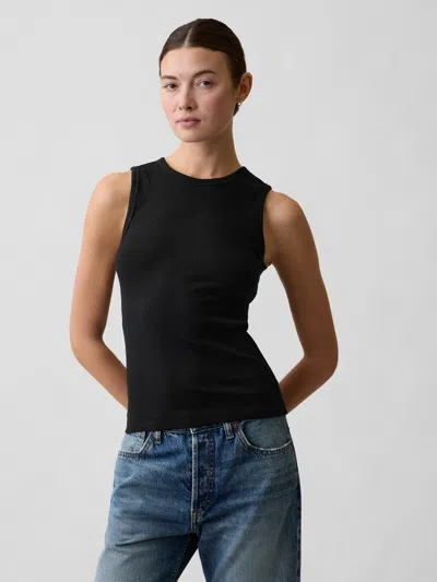 Gap Factory Ribbed High-neck Tank In Black