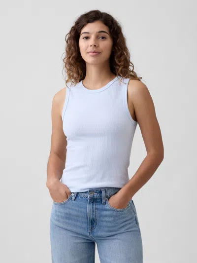 Gap Factory Ribbed High-neck Tank In Blue