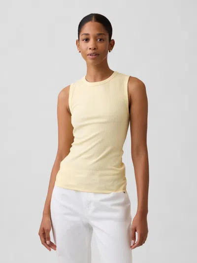 Gap Factory Ribbed High-neck Tank In Yellow