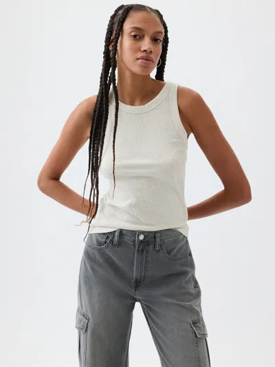 Gap Factory Ribbed High-neck Tank In Gray