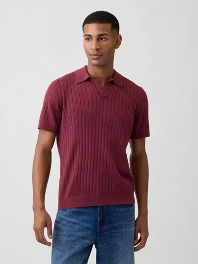 Gap Factory Ribbed Johnny Collar Polo Shirt Shirt