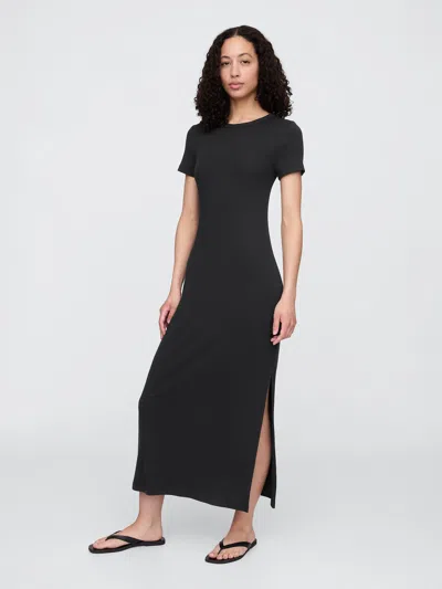Gap Factory Ribbed Maxi Dress In Black