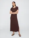 Gap Factory Ribbed Maxi Dress In Brown