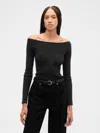 Gap Factory Ribbed Off-shoulder Sweater In Black