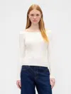 Gap Factory Ribbed Off-shoulder Sweater In Neutral