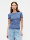 Gap Factory Ribbed Pointelle Crewneck T-shirt In Blue