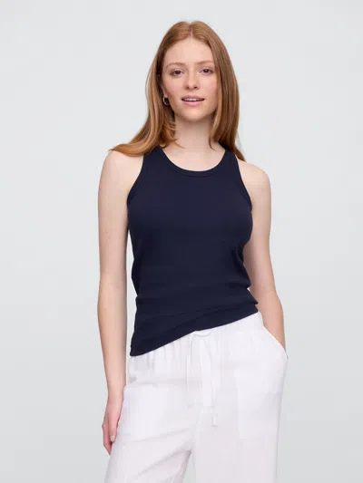 Gap Factory Ribbed Scoopneck Tank Top In Blue